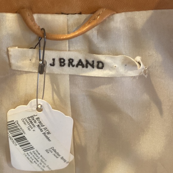 J Brand Natural Leather Cropped Bomber Jacket - Picture 7 of 11